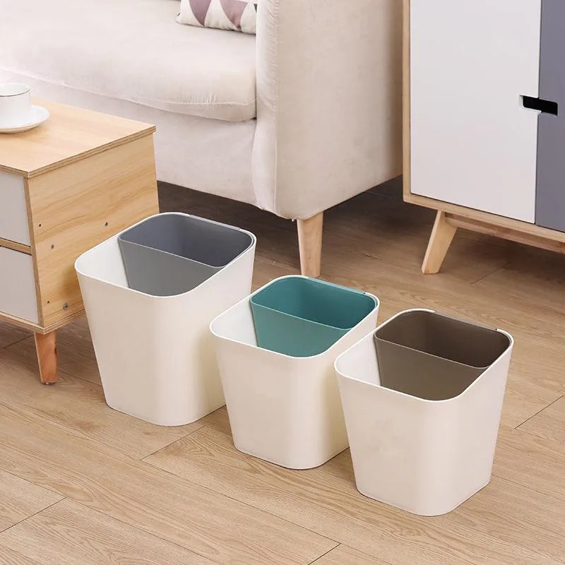 

Kitchen Storage Trash Can Rectangle Plastic Modern Trash Can Garbage Sorting Small Standing Rangement Cuisine Waste Bins BG50WB