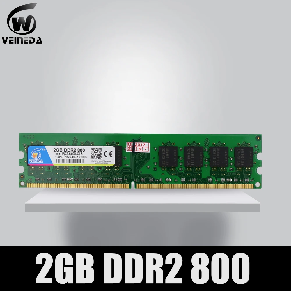 

VEINEDA Ram ddr2 2gb for Intel AMD Compatible memoria ddr 2 GB 800 667 533