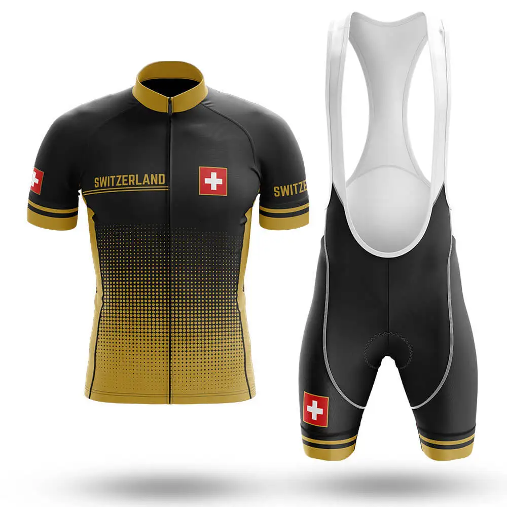 New yellow Switzerland Cycling jersey Set Summer Bicycle Clothing Maillot Ropa Ciclismo MTB Bike Clothes Sportswear Suit | Спорт и