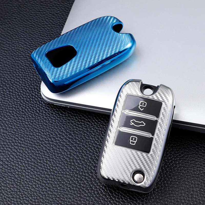 

Carbon Fiber TPU Car Key Cover Case Shell Holder Keychain for Roewe RX5 MG3 MG5 MG6 MG7 MG ZS GT GS 350 360 750 W5 Accessories