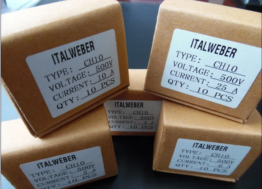 Предохранители: ITALWEBER CH10 2A 500V aM 1422002/CH10 4A 1422004/CH10 6A 1422006/CH10 10A 1422010/CH10 25A 1422025