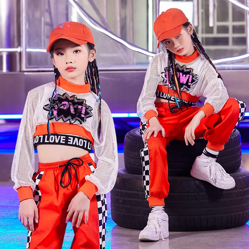 

2020 New Jazz Dance Costumes Girls Street Dance Stage Show Wear Ballroom Hip Hop Dancing Clothes For Kids Stage Outfits DQS5619