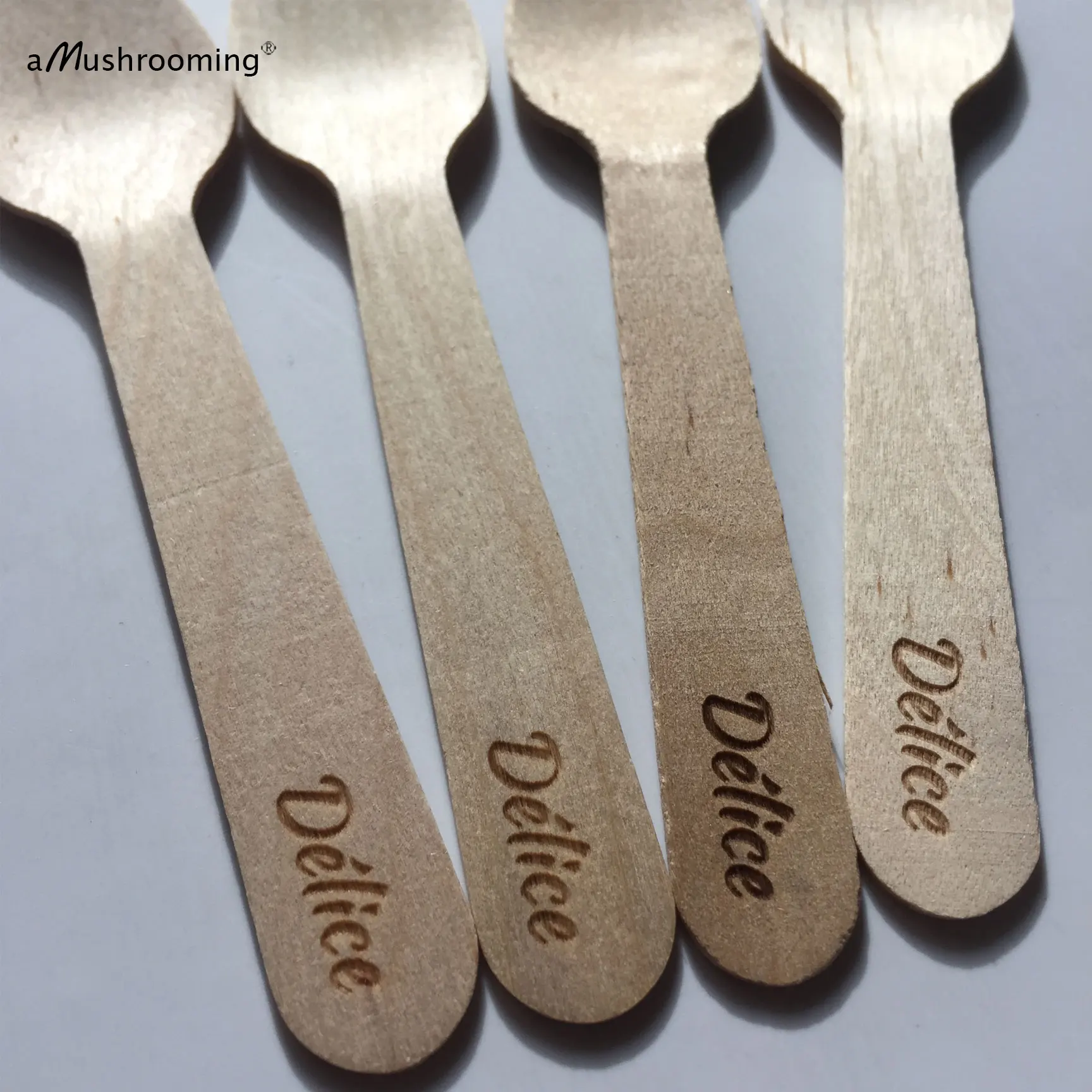 Персонализированные Мини чайные ложки во французском стиле деревянные