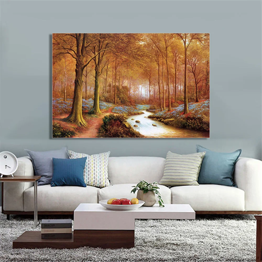 

Nature Prints Forest Wall Art Black and White Tree Posters Abstract Forest Landscape Canvas Painting Wall Picture Room Decor