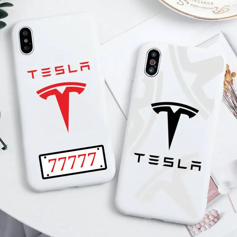 Роскошный автомобильный брендовый чехол Tesla для iphone 12 11 Pro Max Mini XS 8 7 6 6S Plus X SE 2020 XR