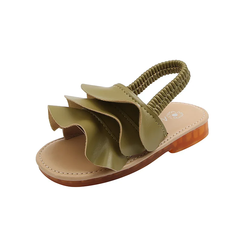 

2021 Summer Baby Children Sandals for Girls Ruffle Soft Bottom Fashion Sweet Princess Sandals Kids Sandalias Girls Beach Shoes