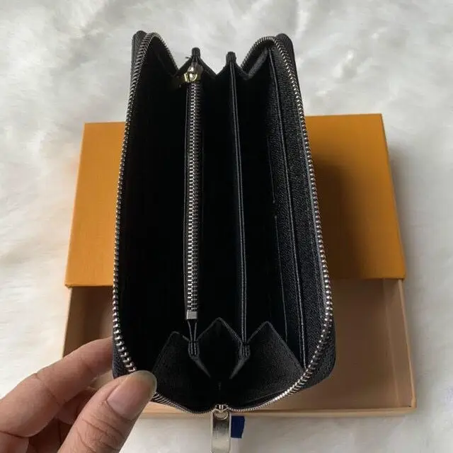 

2020 new fashion real leather wallet 3A quality zippy wallet with dust bag and box free shipping