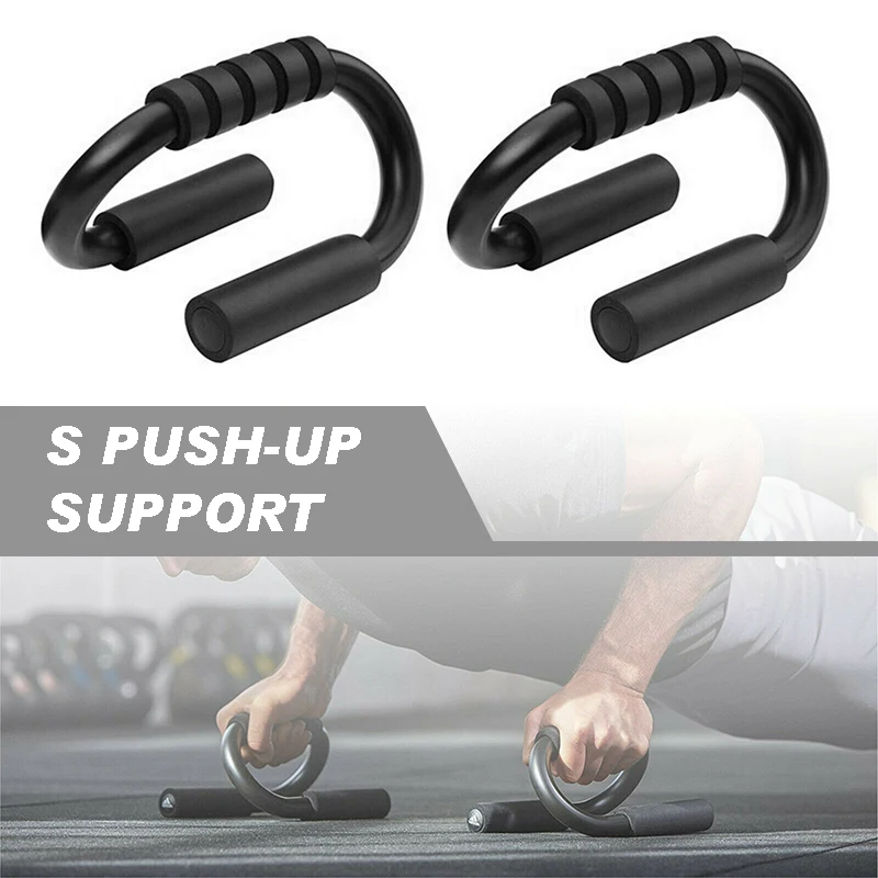 1 Pair Foam Grips Push-up Bar Stands Strength Training Tools S-shaped Brackets Home Gym Chest Abdominal Equipment | Спорт и
