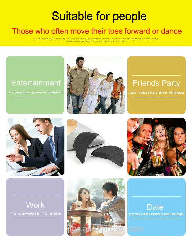 Губка для передней части стопы с заглушкой носка Половина подушка против боли