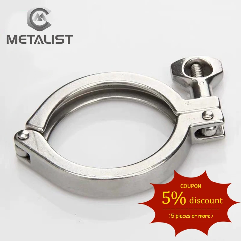Гигиенические три зажима из нержавеющей стали SS304 хомут с одним штифтом 91 мм