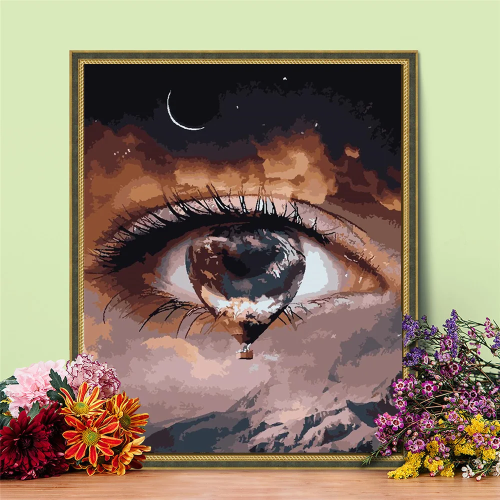 

Diamond Painting Kits With AB Drill 5D DIY Poured Glue Scalloped Edge Handcraft Art Drawing On Canvas Gift Portrait Home Decor