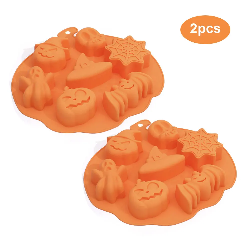 Силиконовая форма для выпечки со скелетом и тыквой головкой 2 шт./упак. сделай сам
