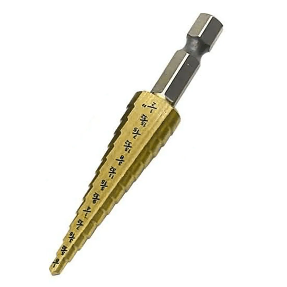 

Gold 1/8 - 3/4\\\\\\\" Hex shank Step Drill Bit 3Pcs High speed steel Accessories