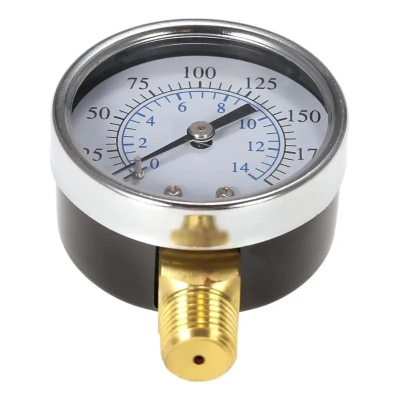 

0-14 Bar Air Oil Water Pressure Gauge 1/4" NPT 0-200 PSI Manometer Side Mount