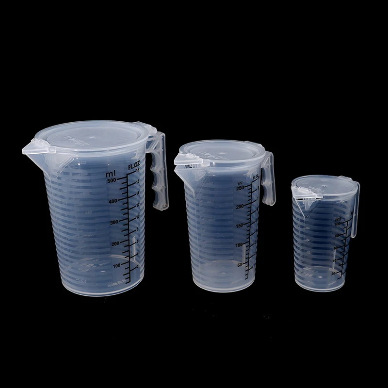 

Пластиковый мерный стакан 100/250/500 мл, контейнер для жидкости, инструмент для изготовления эпоксидной смолы и силикона, прозрачная чашка для смешивания
