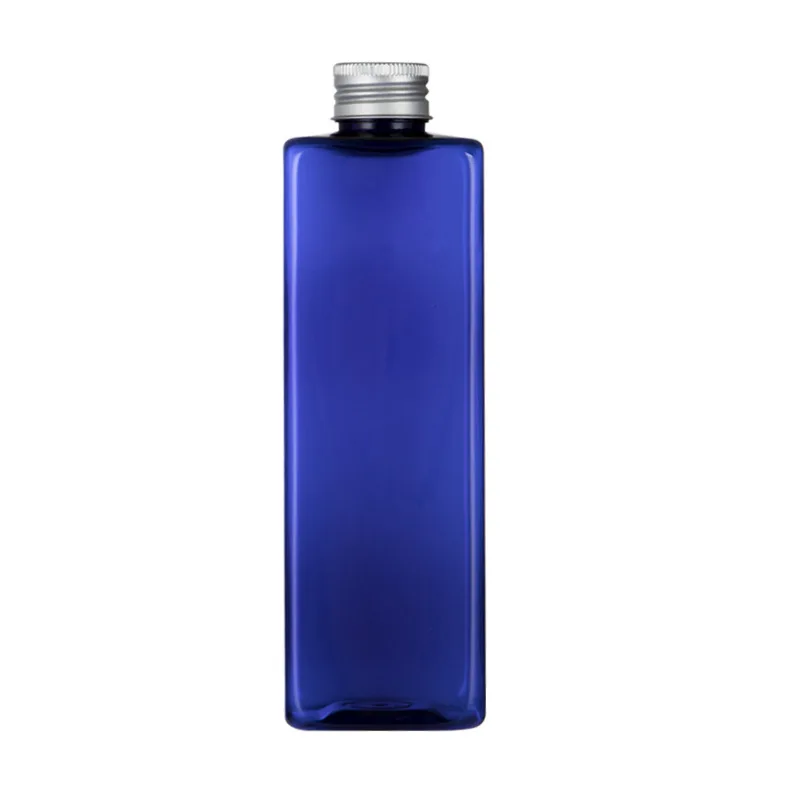 

Wholesale 500ml blue black square aluminum cap empty cosmetic plastic bottles containers Liquid soap Shower Gel shampoo bottle