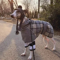 elegant dog winter thick overcoat warm large dog jacket clothes fashion trends big dogs windproof clothing checked snow dog coat