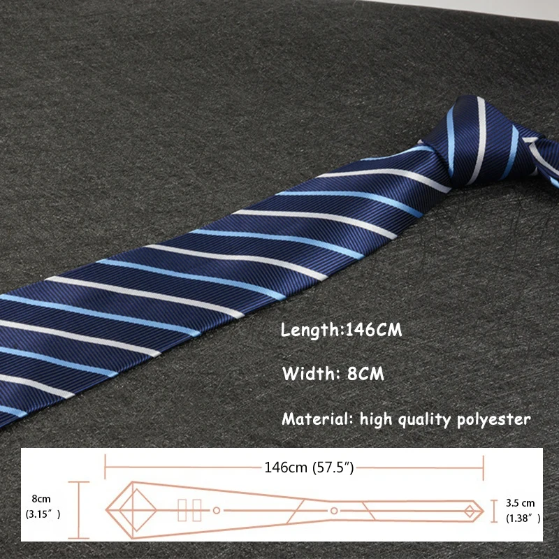 Новые мужские галстуки 8 см для мужчин официальный мужской галстук из полиэстера