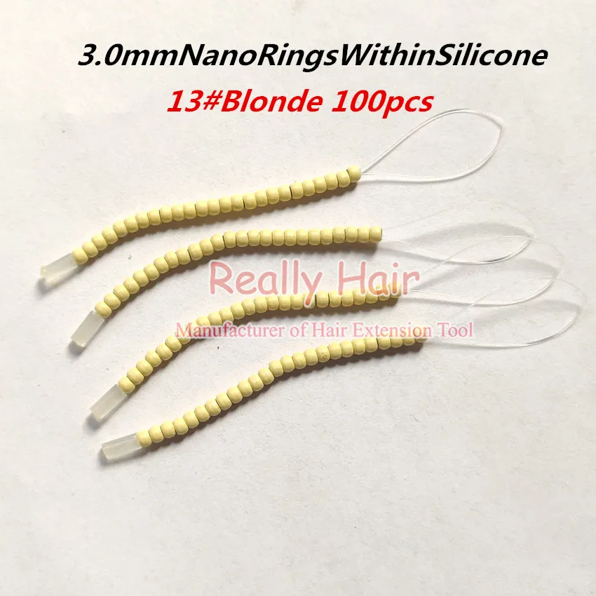 Blonde Удобное нанесение волос(без крючка иглы) NanoRingsWithinSilicone средство для наращивания волос наборы - Цвет: Blonde