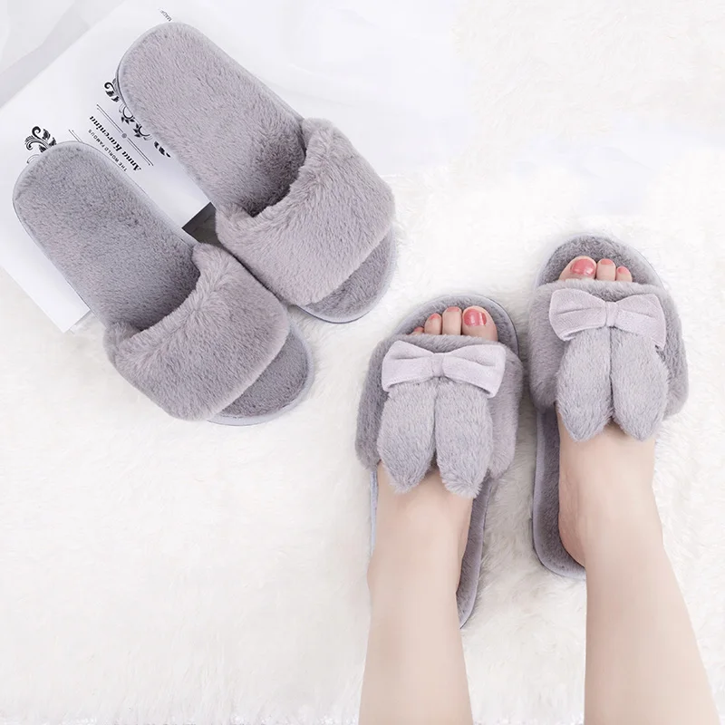 Осенняя повседневная обувь Wonmen Симпатичные плюшевые тапочки Мультяшные женские