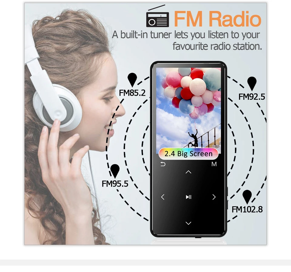 REDANT MP4 плеер с Bluetooth fm-радио встроенный динамик сенсорные клавиши 8 ГБ 16 ГБ 32 ГБ 40 ГБ MP 4 HiFi музыкальный плеер Walkman для детей