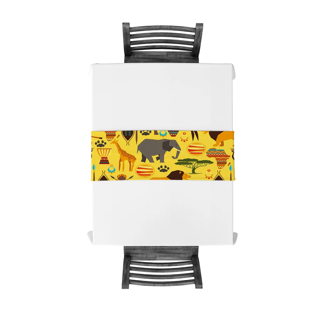 Животное слон Лев Жираф иллюстрация желтая настольная дорожка Настольный Флаг