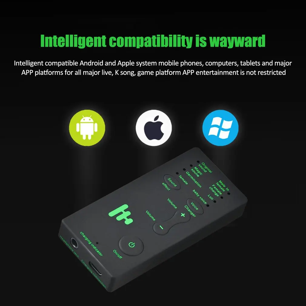 Мини адаптер для смены голоса 8 режимов микрофон маскировки телефона PUBG MIC