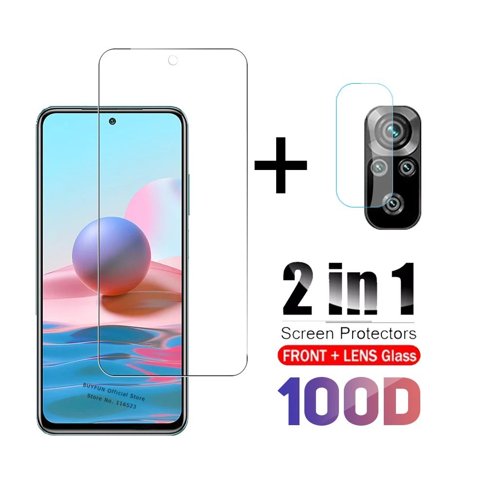 

2 в 1 закаленное стекло для Xiaomi Redmi Note 10 защита для объектива камеры защита для экрана для Xiomi Xaomi Redmi Note 10 10Note защитная пленка