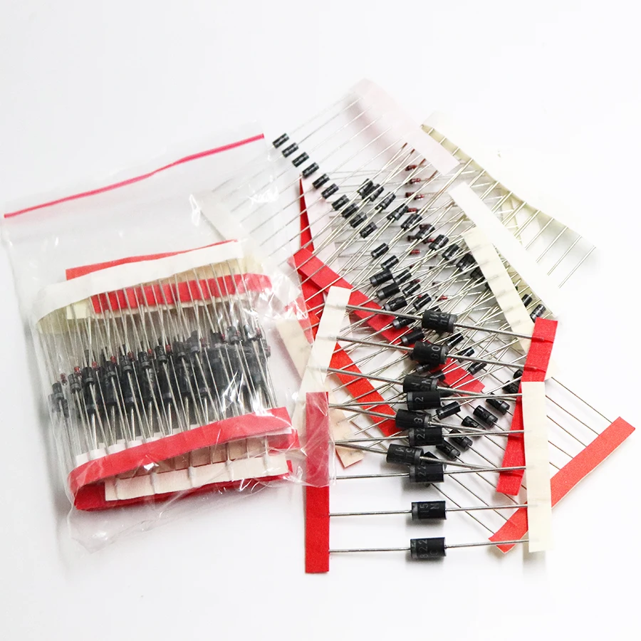 1N4148 1N4007 1N5819 1N5399 1N5408 1N5822 FR107 FR207,8values=100pcs,Electronic Components Package,Diode Assorted Kit