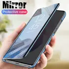 Умный зеркальный флип-чехол для Samsung Galaxy S21 Ultra S20 FE S10 Plus Note 20 10 Lite, прозрачный противоударный защитный чехол для телефона