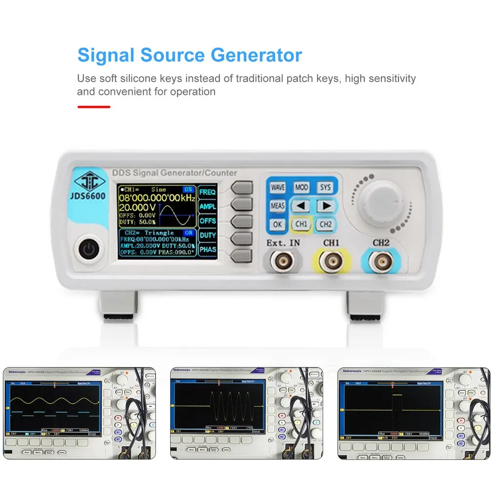

JDS6600 60MHz Digital Control DDS Dual-channel Arbitrary Waveform Functional Signal Generator Frequency Meter High Precision