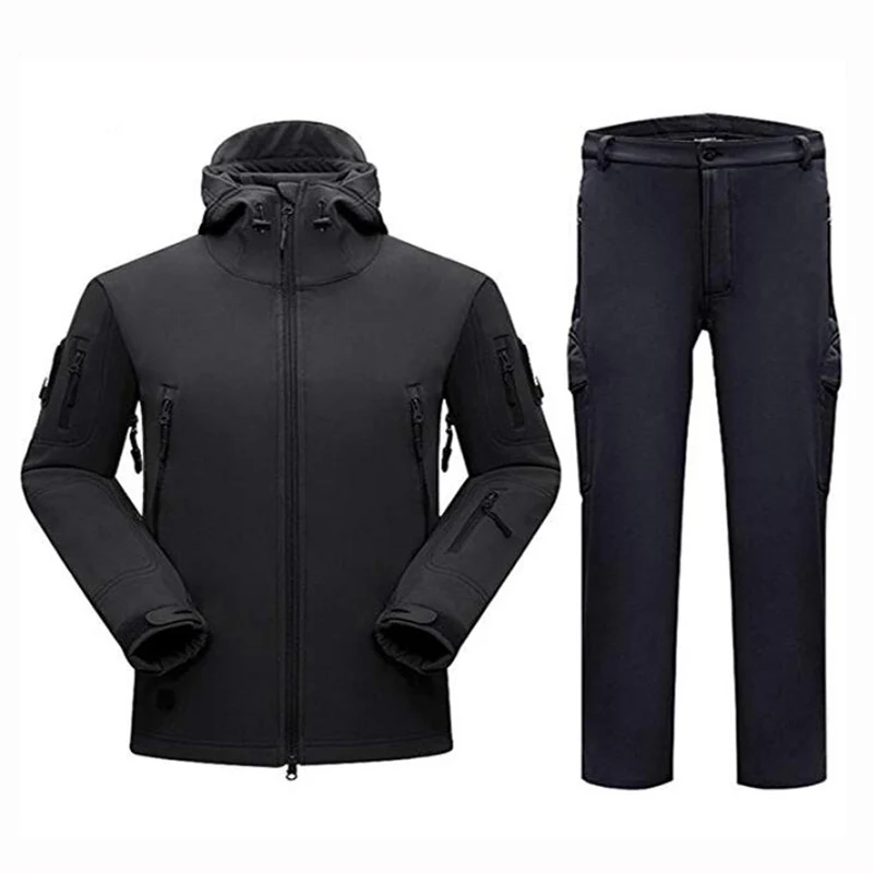 Тактическая мягкая куртка Sharkskin + брюки Мужская камуфляжная охотничья одежда