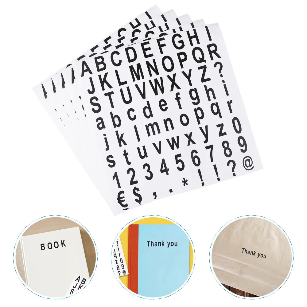 

1 Bag of 5 Sheets Number and Letter Stickers DIY Stickers PVC Label Stickers
