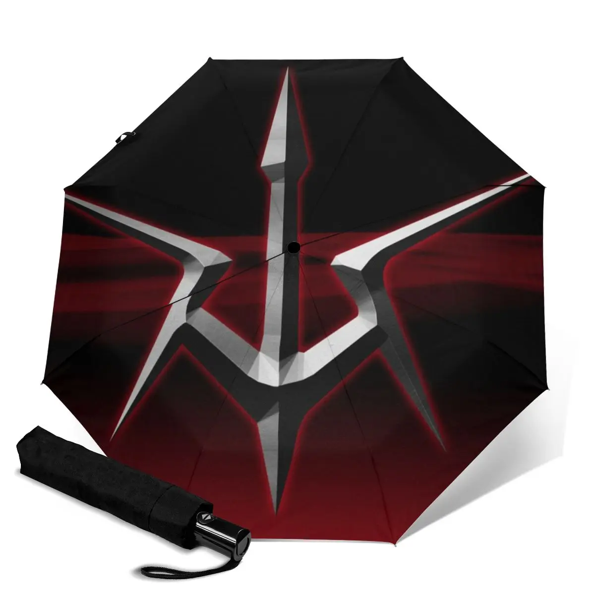 

Ветрозащищенный автоматический зонт HUAZI, на 2 человек, 3 сложения, 8 костей, для улицы, Geass art, для мужчин и женщин