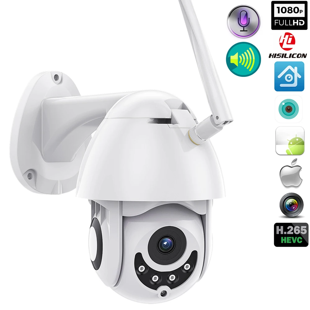 Wi Fi IP камера наружная PT 1080p скоростная купольная CCTV охранная домашняя