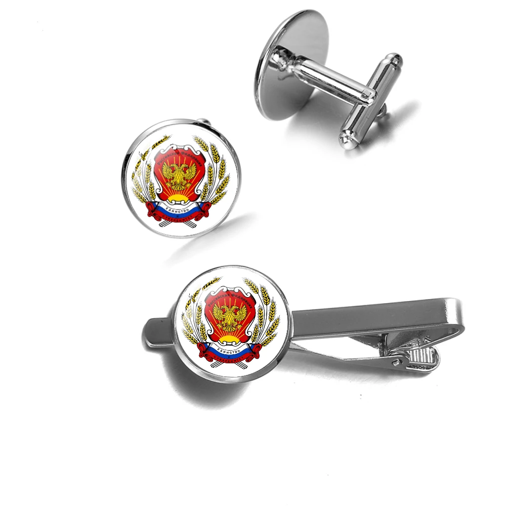 Пограничники России армии запонки с изображением флага Зажимы для галстука в