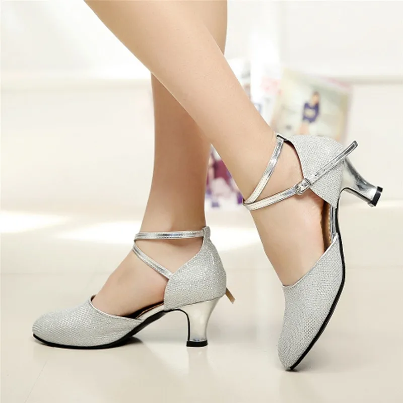 Женские туфли с блестками для бальных танцев танго сальсы латинских обувь
