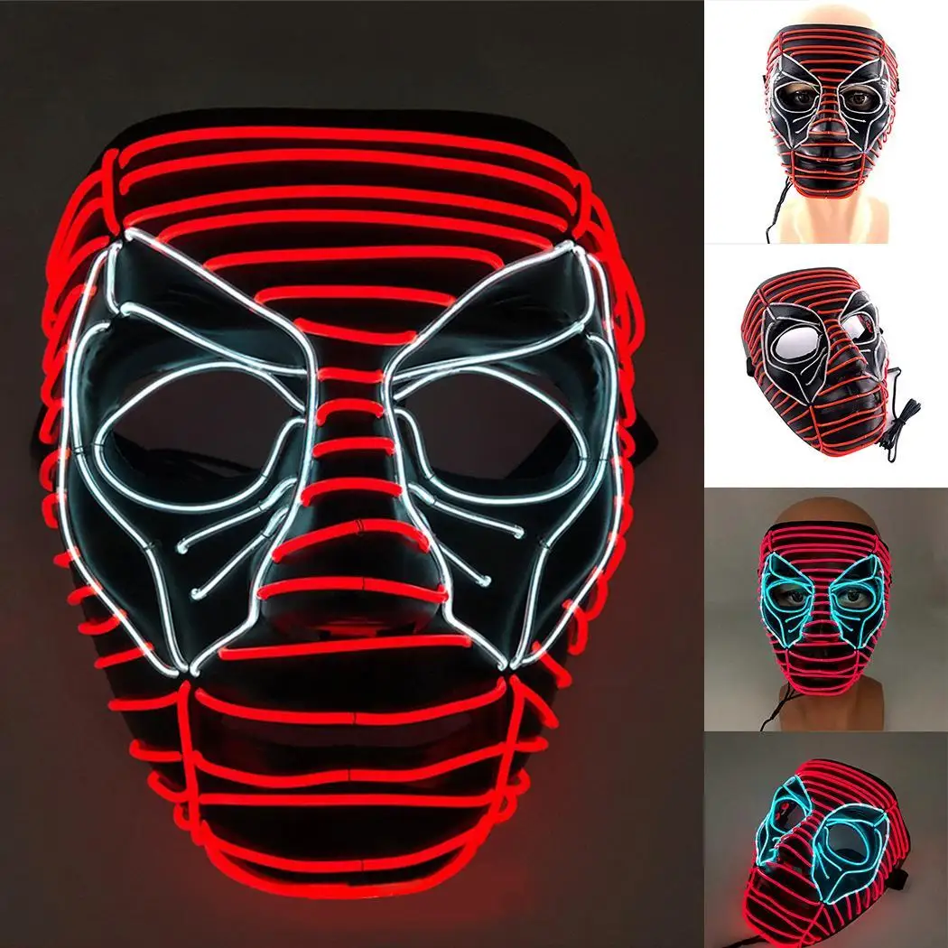 Светящиеся Вечерние Маски светодиодный светящийся в темноте Хэллоуин вечерние
