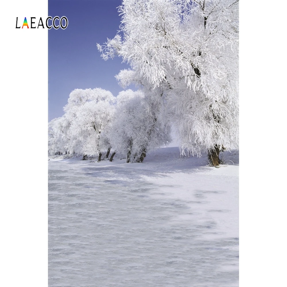 Laeacco Fantasy Winter Snow Pine Trees Scenic Baby Photography Backgrounds Customized Backdrops For Photo Studio | Электроника