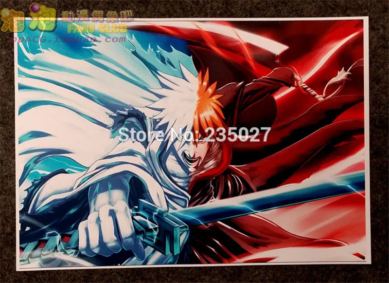 8 pcs/set Anime BLEACH poster Kurosaki ichigo figure wall pictures room stickers toys for gift | Sticker