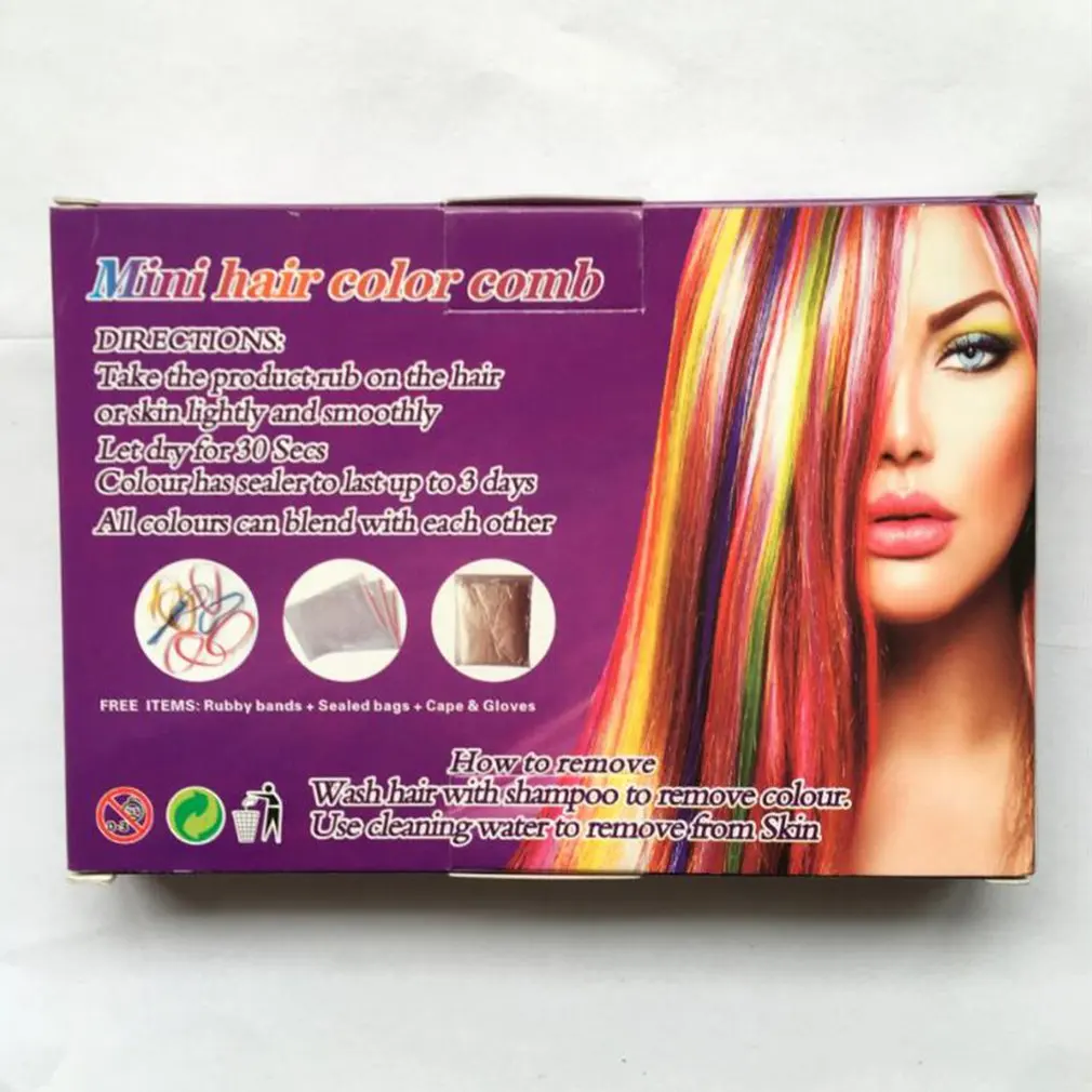 

Disposable Hair Comb Multicolor Dye Sticks Optional Dye Hair Chalk Colorant Comb Hair Styling Dye Comb