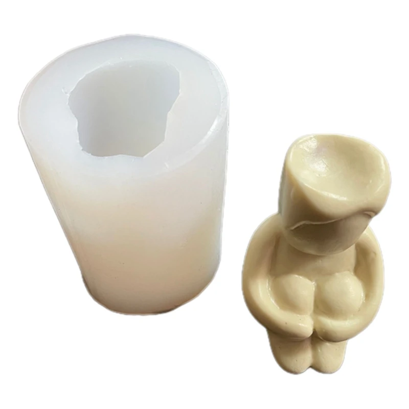 

517E Lonely Boy Shape Silicone Candle Mold Creative Birthday Gifts for Kids Teens
