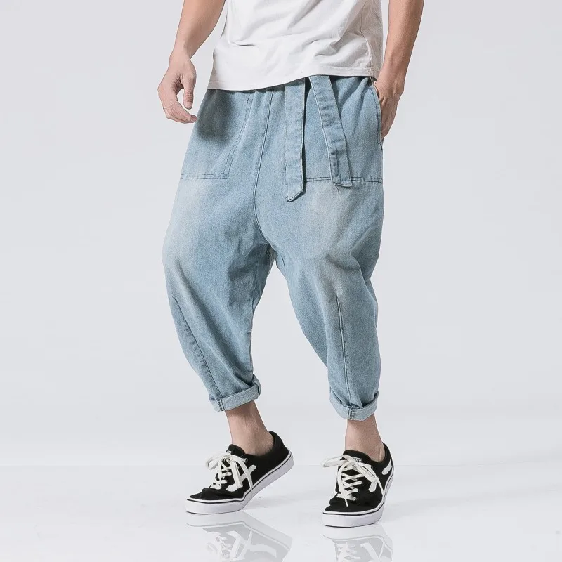 

Мужские Мешковатые шаровары в стиле хип-хоп, новинка 2023, джинсовые брюки с заниженной мотней, мужские и женские джинсы, свободные ковбойские...