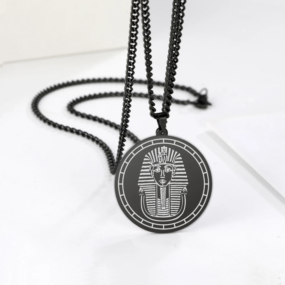 Egyptian Pharaoh Mask of Tutankhamun Pendant Necklace for Men Women Vintage Gold Chain Stainless Steel Male Talisman Jewelry | Украшения и