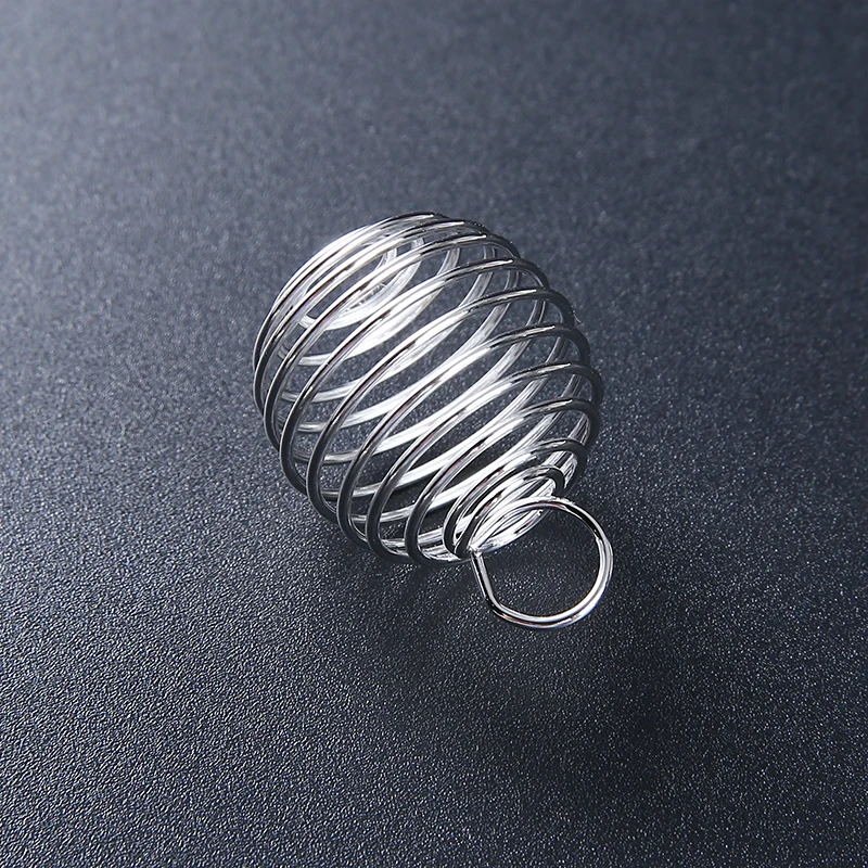 10pcs Silver Plated DIY Necklaces Pendants Simple Spiral Bead Cages Pendant Vintage Necklace Jewellery Findings 25mm | Украшения и
