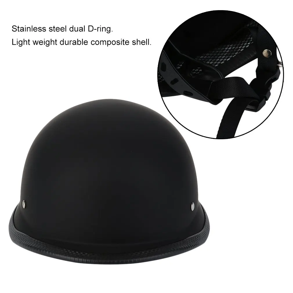 

Newest M/L/XL Motorcycle Helmet Matte Black German Style Vintage Durable Half Face German Helmet Motorcycle Helmet Hot Selling