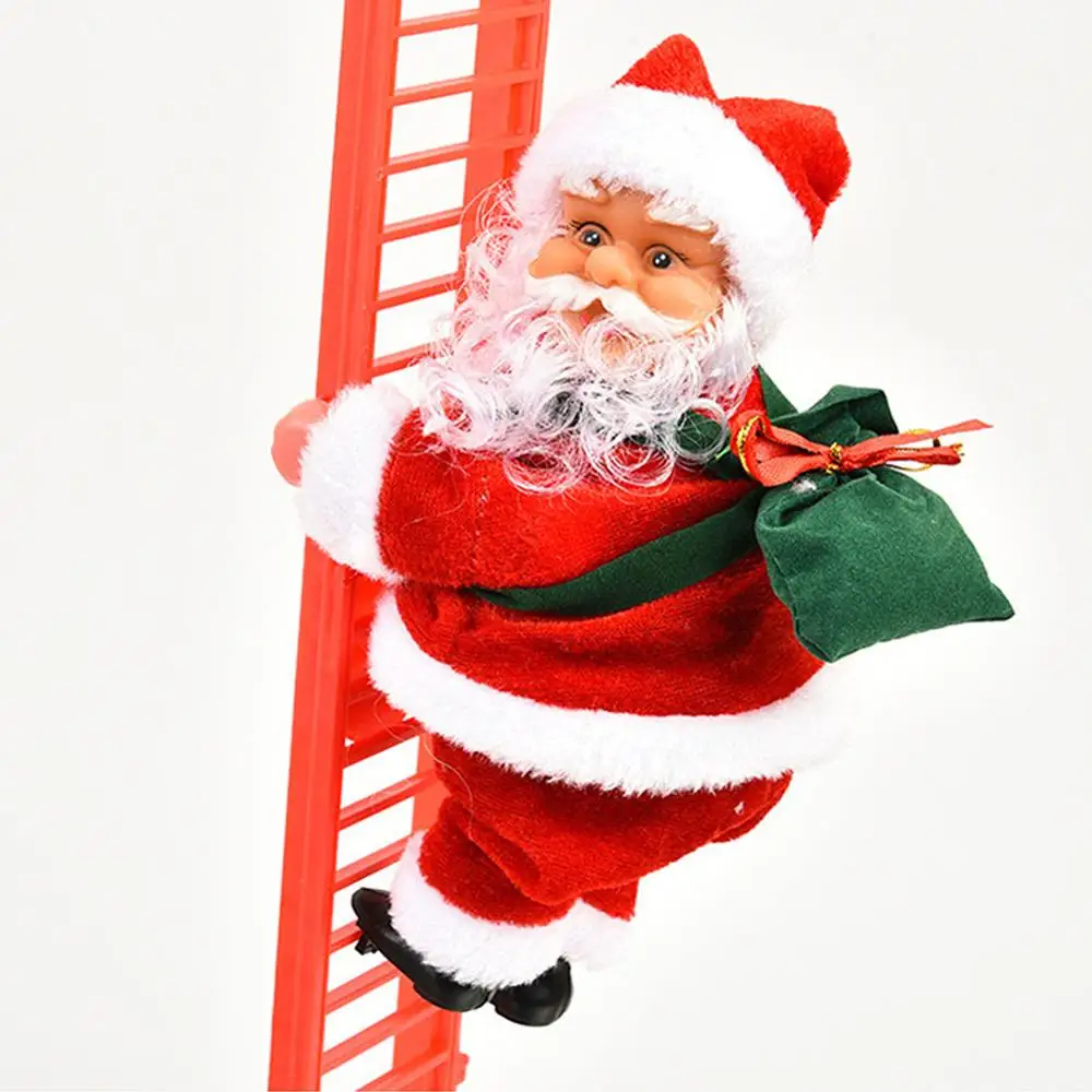 

1pc Newest High Qulity Funny Cute Electric Santa Claus Climbing Ladder Doll Creative Xmas Decor For Kid Toy Gift