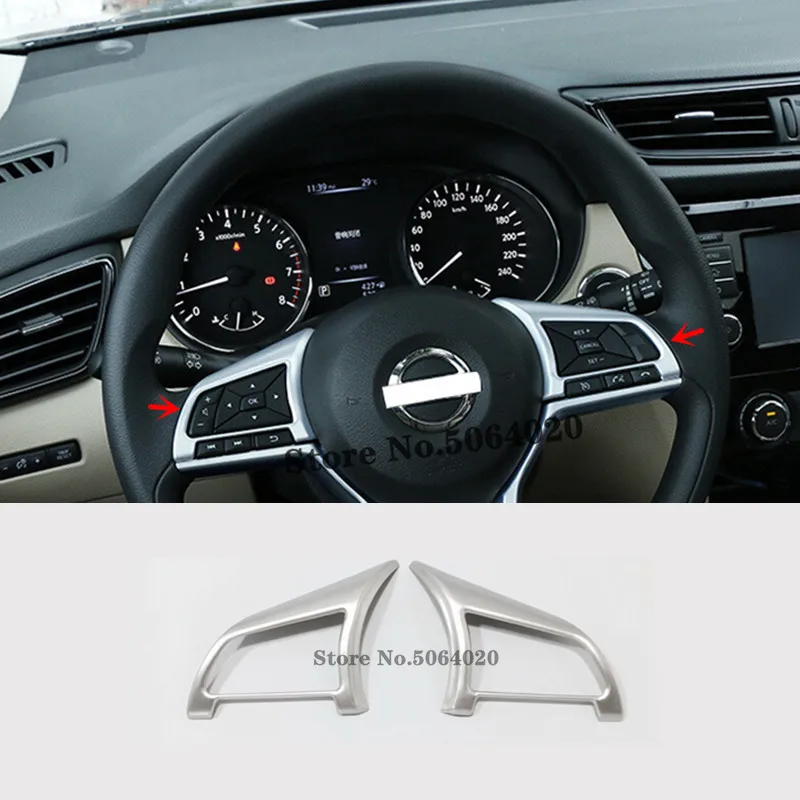 

ABS Matte Car styling inner detector stick Steering wheel Interior Trim frame For Nissan Qashqai J11 2018 2019 Accessories 2pcs