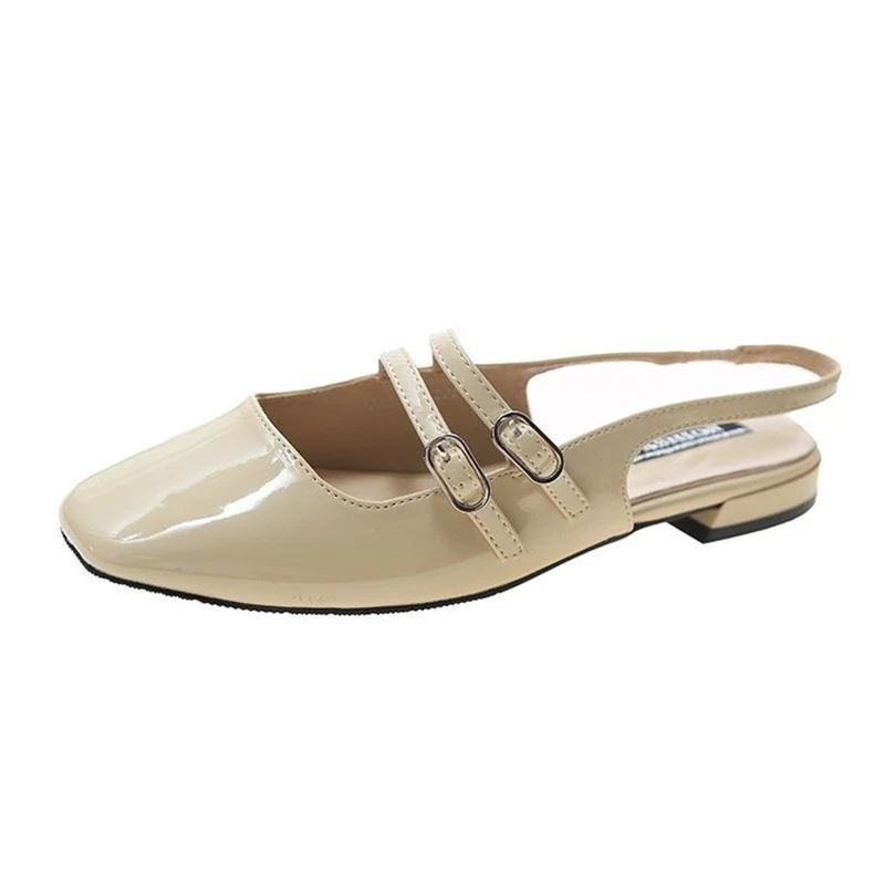 

Women's shoes summer and autumn fashion pointed toe Korean version of all-match thick-heeled patent leather retro sandals