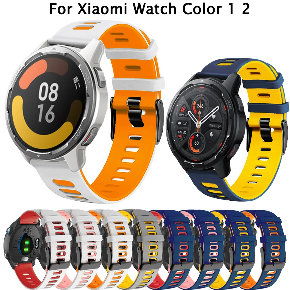 

Ремешок силиконовый для Xiaomi Mi Watch Color 2, браслет для Huami Amazfit GTR 47 мм 3 pro 2 2E Correa, аксессуары 22 мм